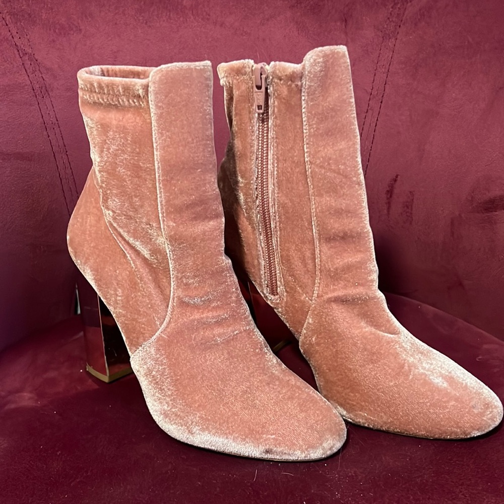 Pink Velvet Aldo Boot Heels